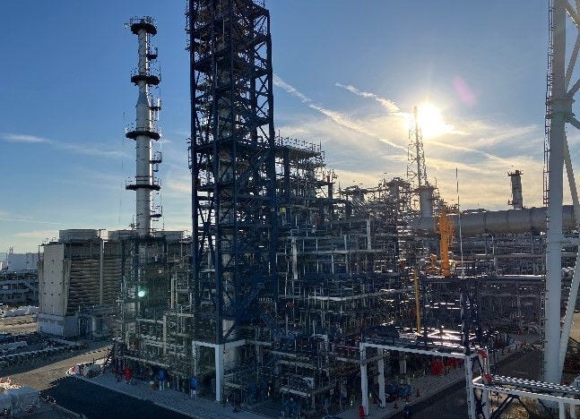 SAF production line under construction (on the premises of  Cosmo Oil’s Sakai Refinery)