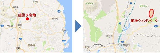 建設予定地位置図と拡大図